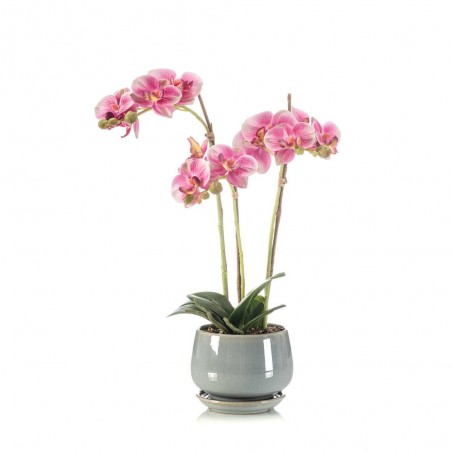 ORQUÍDEA ARTIFICIAL X 3 ROSA 43CM MACETA