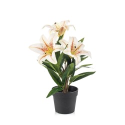 LILIUM ARTIFICIAL X 3 CREMA 33CM MACETA
