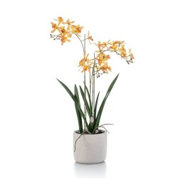 ORQUÍDEA ARTIFICIAL AMARILLO 56CM MACETA