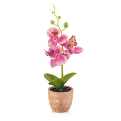 ORQUÍDEA ARTIFICIAL ROSA 20CM MACETA