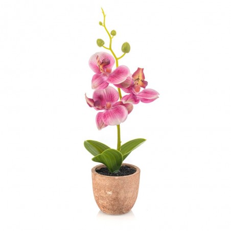 ORQUÍDEA ARTIFICIAL ROSA 20CM MACETA