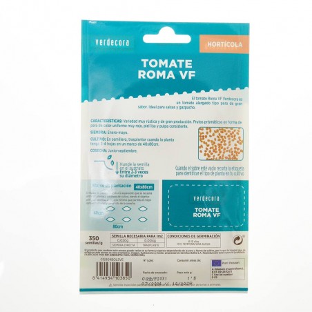 SEMILLAS TOMATE ROMA VERDECORA