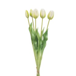 TULIPANES X 5 BLANCO 42CM RAMO