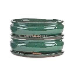 TIESTO OVAL CON PLATO VERDE