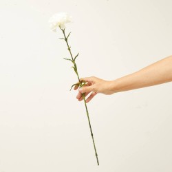 CLAVEL ARTIFICIAL BLANCO 67CM TALLO