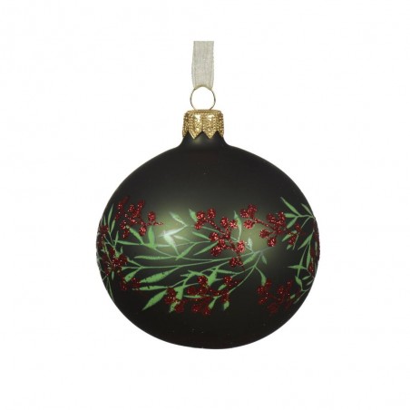 BOLA CRISTAL VERDE RAMA GLITTER D8CM