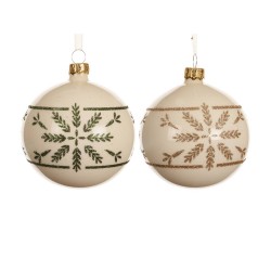 BOLA CRISTAL CREMA COPO NIEVE GLITTER D8CM