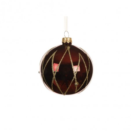 BOLA CRISTAL BURDEOS GLITER ORO D8CM