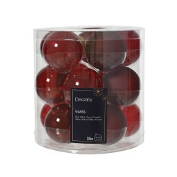SET X 15 BOLA CRISTAL ROJO D6CM
