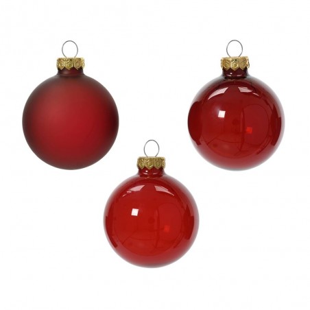 SET X 15 BOLA CRISTAL ROJO D6CM