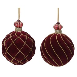 BOLA VELVET QUEEN BURDEOS ORO 10CM