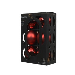 SET 6 BOLAS 8CM ROJO MATE-BRILLO