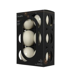 SET 6 BOLAS BLANCO LANA MATE-BRILLO D8CM