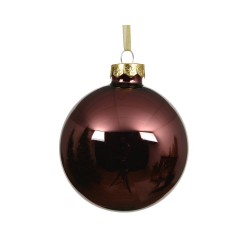 BOLA CRISTAL MARRÓN BRILLO D15CM