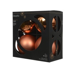 SET 4 BOLAS CRISTAL 10CM NARANJA MATE-BRILLO