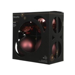SET 4 BOLAS CRISTAL MARRÓN MATE-BRILLO D10CM