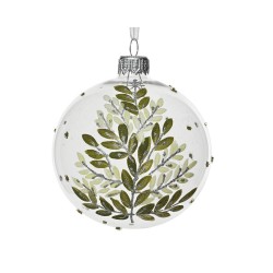 BOLA CRSITAL HOJA VERDE D8CM