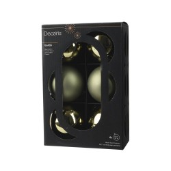 SET 6 BOLAS CRISTAL 8CM VERDE ROMERO MATE-BRILLO