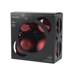 SET 4 BOLAS CRISTAL BURDEOS MATE-BRILLO D10CM