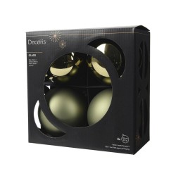 SET 4 BOLAS  CRISTAL 10CM VERDE ROMERO MATE-BRILLO