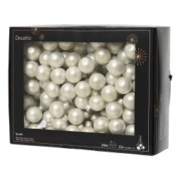 SET 144 BOLAS CRISTAL BLANCO INVIERNO 2.5CM