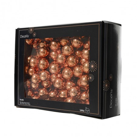 SET 144 BOLAS CRISTAL NARANJA BRILLO 2.5CM