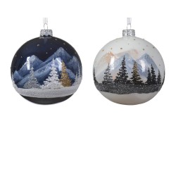 BOLA CRISTAL BOSQUE NEVADO 2 SURTIDOS D10CM