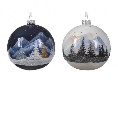 BOLA CRISTAL BOSQUE NEVADO 2 SURTIDOS D10CM