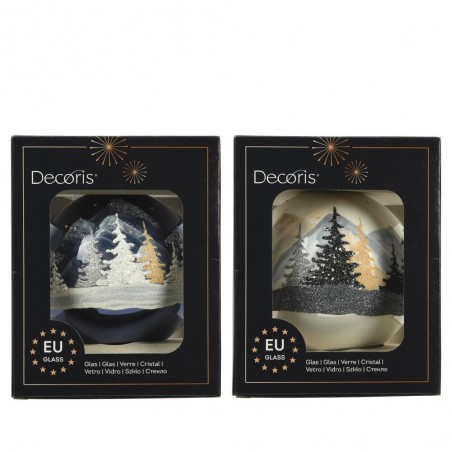 BOLA CRISTAL BOSQUE NEVADO 2 SURTIDOS D10CM
