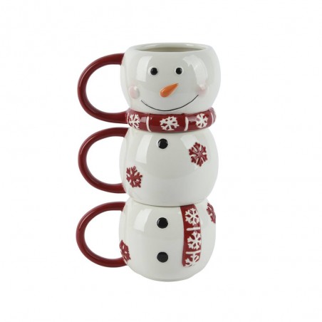 SET X 3 TAZA MUÑECO NIEVE 320ML