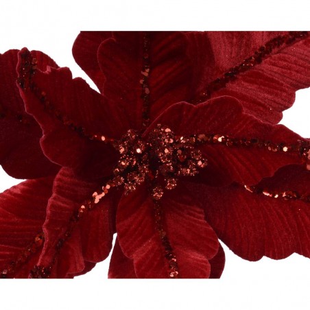 POINSETIA ARTIFICIAL ROJA CON CLIP D44 H17CM