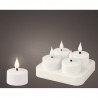 TEALIGHT BASE RECARGABLE X4 D4-H4.70CM-1L BLANCO