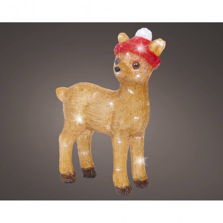 FIGURA BAMBI GORRO NAVIDAD LED