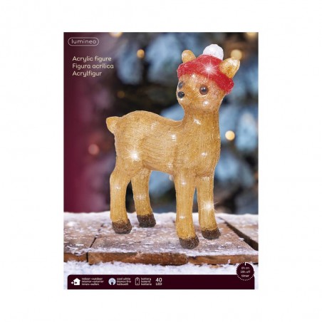 FIGURA BAMBI GORRO NAVIDAD LED