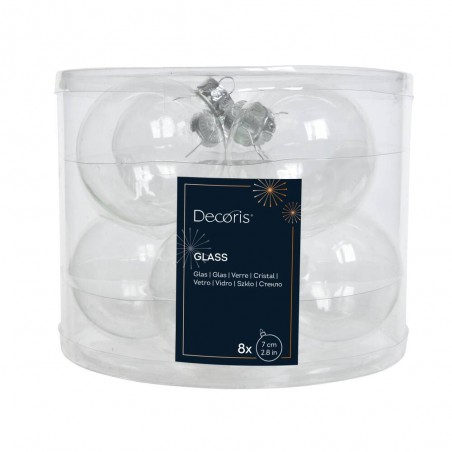 SET X 8 BOLA CRISTAL TRANSPARENTE D7CM