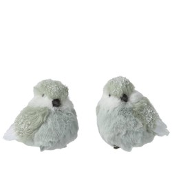 PÁJARO VERDE CON GLITER 10CM