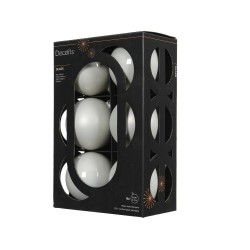 SET X 6 BOLAS BLANCO INVIERNO MATE-BRILLO D8CM