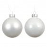 SET X 6 BOLAS BLANCO INVIERNO MATE-BRILLO D8CM