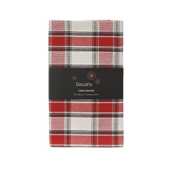 CAMINO DE MESA CUADROS ROJO-NEGRO L150-W30