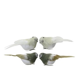 PÁJARO VERDE BLANCO CLIP L3.50-W10-H3.50CM