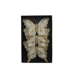 SET X 3 MARIPOSAS CHAMPAGNE L12-W9.70CM