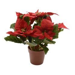 POINSETTIA ARTIFICIAL EN MACETA H27CM