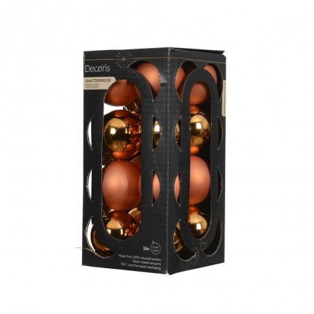 CAJA 16 BOLAS 4CM NARANJA MATE-BRILLO