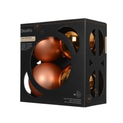 SET 4 BOLAS 10CM NARANJA MATE-BRILLO