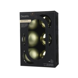 SET 6 BOLAS 8CM VERDE ROMERO MATE-BRILLO