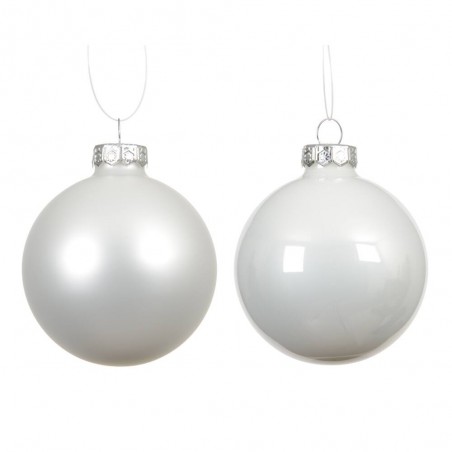 SET 4 BOLAS 10CM BLANCO MATE-BRILLO
