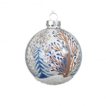 SET 3 BOLA CRISTAL ABETOS NIEVE INTERIOR D8CM