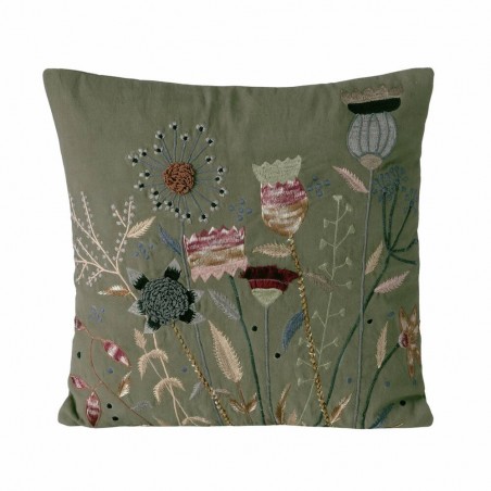 COJÍN VELVET BORDADO FLORES 45X45CM