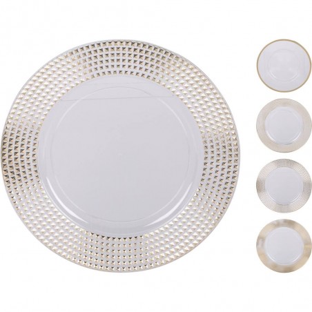 PLATO PLÁSTICO DECORATIVO DORADO 33CM