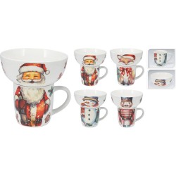 SET X2 TAZA Y CUENCO PORCELANA